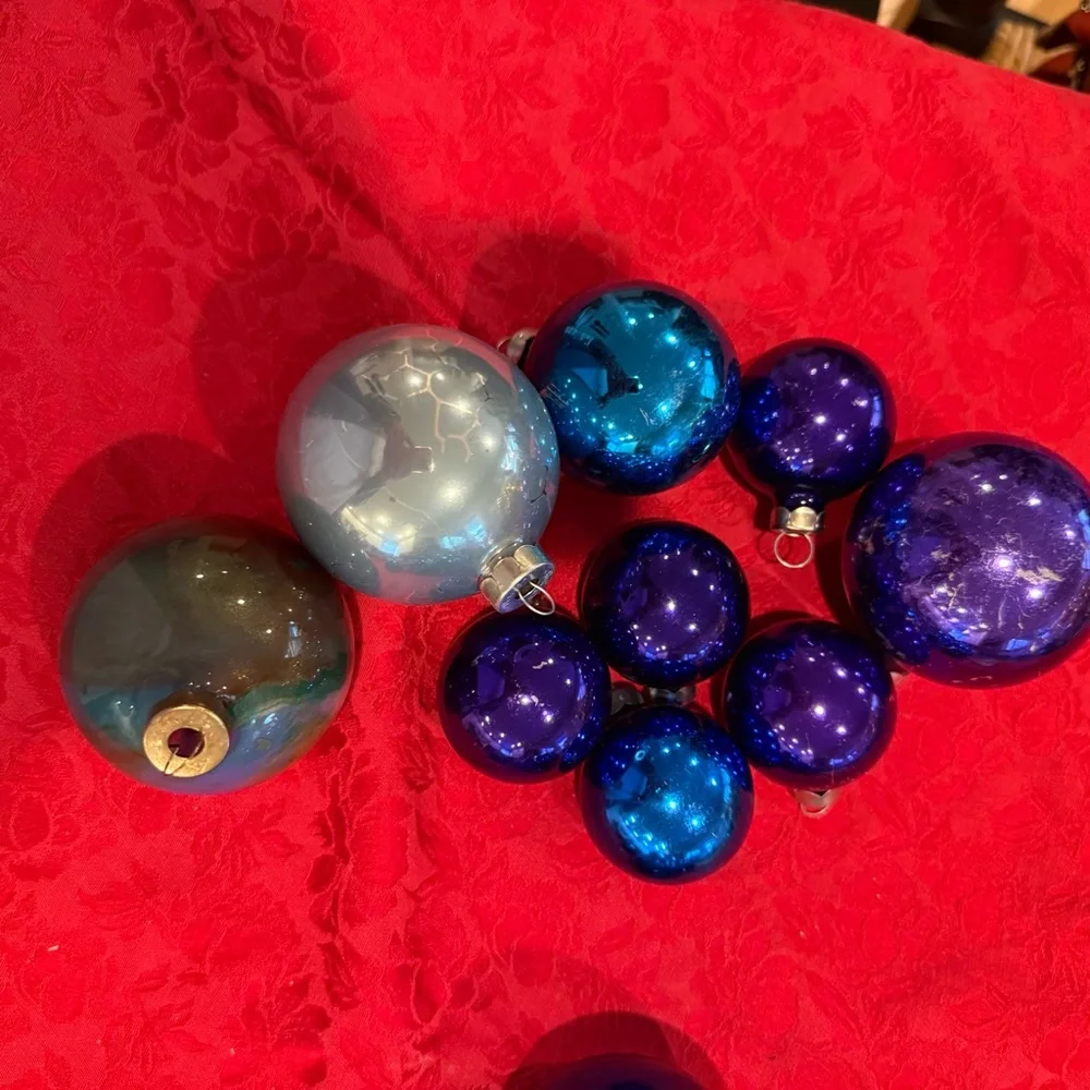 Vintage 15 Rauch Blue and Purple Christmas Ornaments